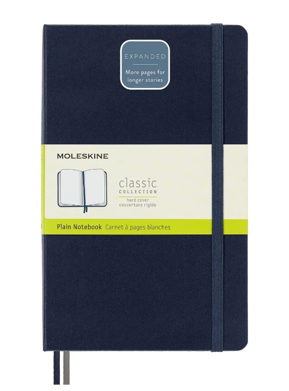 Блокнот Moleskine CLASSIC EXPENDED QP062EXPB20 Large 130х210 мм 400 стр. нелинованный твердая обложка синий сапфир