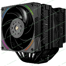 Кулер для процессора Thermalright Royal Pretor 130 Ultra Black (4-pin PWM, 158mm, Ni/Cu, 7x6mm, 1x120mm ARGB +1x130mm, 69CFM/81.88CFM, 27dBA/28.3dBA, 2150RPM/1750RPM, S: 1200, 1700, 1851, 115X, 2011, 2066, AM4, AM5, black)