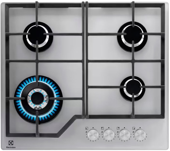 Газовая варочная поверхность Electrolux KGG64362S, 4 конфорки, закаленное стекло, 8900 Вт
