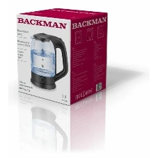Электрочайник BACKMAN BM-TEA 728 черный, 1.8 л, 2200 Вт, скрытый нагревательный элемент