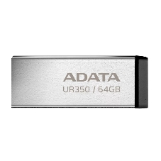 Флешка USB ADATA UR350 (UR350-128G-RSR/BK), 128Gb, USB 3.2, R/W 100/15, серебристый/черный