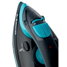 Утюг BRAYER BR4019 голубой/черный, 2400 Вт, 25 г/мин, 140 г/мин, 320 мл