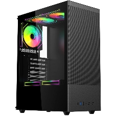 Компьютерный корпус ACD Citadel 108B ATX, Type-C + 2XUSB ports + HD audio combo, Mesh, TG, черный.