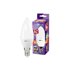 Лампа светодиодная JazzWay PLED-SP C37 9Вт свеча 5000К холодный белый E14 820лм 230В