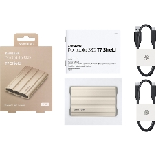 Внешний SSD Samsung T7 Shield, 1TB, USB 3.2 Gen 2 Type-C, R/W 1050/1000, бежевый