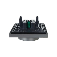 Розетка IEK FORTE&PIANO FP523 2-местная с заземлением с защитными шторками безвинтовое крепление 16А сталь