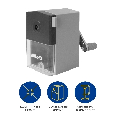 Точилка для карандашей механическая Kw-Trio 305Agr, 1 отверстие, 8мм пластик, серый