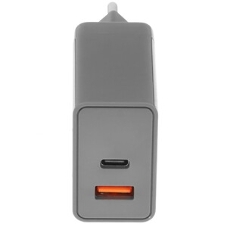 Сетевое зарядное устройство BQ Charger 38W2A01 (2 ports Type-C + USB, PD 20W+QC3.0 18W, 38W total) серый