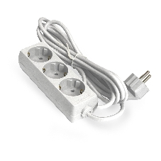 Удлинитель ExeGate ECE-3-3W (EX285806RUS), белый, 3 м, Евровилка с заземлением, 3 евророзетки с заземлением, 2200 Вт