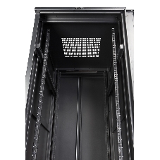 Шкаф коммутационный Lanmaster (TWT-CBB-18U-6X6-G1) напольный 18U 600x600 мм пер. дв. стекл задн. дв. спл. стал. лист 2-хст. 2 бок. пан. 800 кг черный IP20