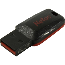 Флешка USB Netac U197 (NT03U197N-032G-20BK), 32Gb, USB 2.0, R/W 25/10, черный/красный