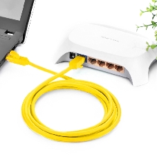 Патч-корд Greenconnect UTP прямой ethernet 0.5m cat.5е, RJ45, литой (Желтый) (GCR-LNC02-0.5m)