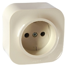Розетка Legrand 782241 с заземлением без шторок (Слоновая кость)