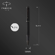 Ручка роллер Parker IM Achromatic T317 (CW2127743) Matt Black, F, черные чернила, подарочная коробка