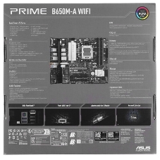 Материнская плата ASUS PRIME B650M-A WIFI II, AM5, AMD B650, 4xDDR5, 4xSATA, 2xM.2, 1xPCI-E 4.0 x16, 2xPCI-E 4.0 x1, 1xHDMI, 1xDP, 1xVGA, 1x 2.5Gb LAN, 2xUSB-A 3.2 Gen 2, 2xUSB-A 3.2 Gen 1, 4xUSB-A 2.0, 3x3.5 мм, 7.1, Micro-ATX