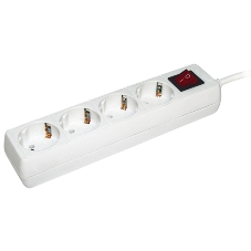 Удлинитель 4х5 м с заземл. 16А IP20 У04К с выкл. 2P+PE IEK WYP10-16-04-05-ZK-N