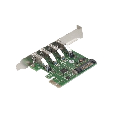 Контроллер ExeGate EXE-314 PCI-E 2.0, 4*USB 3.0 ext, разъем доп.питания (OEM)