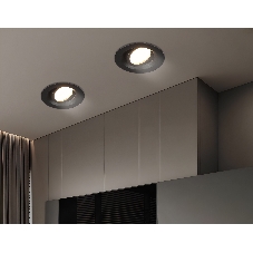 Встраиваемый поворотный точечный светильник Ambrella light TN102742 BK черный IP20 GU5.3 D95*25