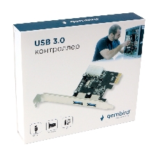 Контроллер USB Gembird SPCR-01, в PCI, порты: 2 внешн. USB 3.0