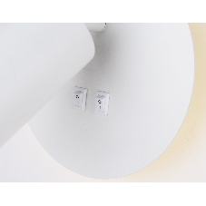 Настенный светильник с выключателем Ambrella light FW2462 WH белый GU10 max 12W+LED 4200K 7W D145*150