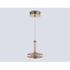 Подвесной светодиодный светильник Ambrella light LH31001 BS/TI латунь/янтарь 10W 3000K 150*150*240