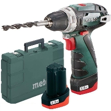 Дрель-шуруповерт Metabo PowerMaxx BS, 12 В, 2 Ач, 34 Нм, щеточный