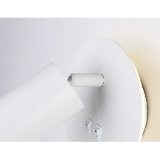 Настенный светильник с выключателем Ambrella light FW2462 WH белый GU10 max 12W+LED 4200K 7W D145*150