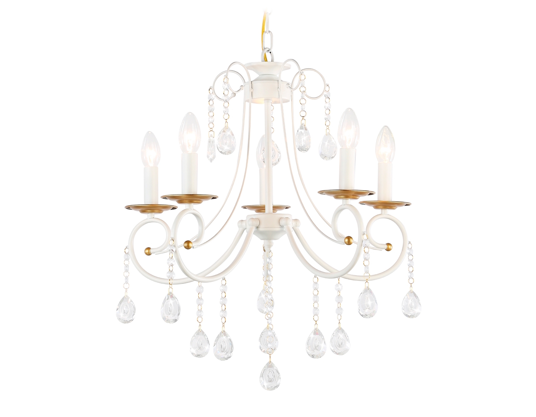 Светильник Ambrella light TR4916/5 WH/GD белый/золото E14/5 max 40W D550*860