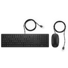 Комплект клавиатура+мышь HP Pavilion 400 проводной, USB, 1200 DPI, чёрный
