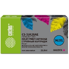 Картридж струйный Cactus CS-3JA28AE 963XL (есть ограничения по прошивке) пурпурный (25.5 мл) для HP OfficeJet Pro 9010/9010e/9012/9014/9015/9016/9019
