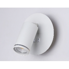 Настенный светильник с выключателем Ambrella light FW2462 WH белый GU10 max 12W+LED 4200K 7W D145*150