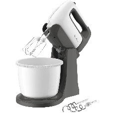 Миксер Moulinex HM464110 белый/серый, стационарный, 500 Вт, 2.5 л, 5 скоростей