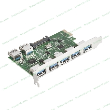 Контроллер ExeGate EXE-317 PCI-E 2.0, 5*USB 3.0 ext + 2*USB 3.0 int, разъем доп.питания (OEM)