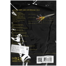 Кабель Cablexpert HDMI CC-HDMI4-W-6, 19M/19M, v2.0, медь, позол.разъемы, экран, 1.8м, белый, пакет