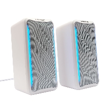Акустическая система 2.0 Gembird SPK-305-W, 10Вт, пластик, рег.громкости, RGB подсветка, белый