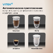 Кофеварка рожковая Vitek VT-1517 (BN) коричневый, исп. кофе - молотый, 1.65 л, 1238 Вт, 15 Бар