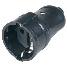 Розетка IEK ERP10-16-01-K02 РПп10-02-Ст разборная прямая с з/к 16А черная