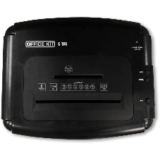 Шредер Office Kit S180 (0,8х1) черный (секр.P-7)/фрагменты/5лист./32лтр./пл.карты/CD