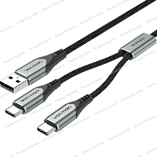 Кабель Vention USB-CM х 2/USB 2.0 AM - 1м.