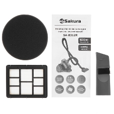 Пылесос Sakura SA-8315R красный/черный, 450/2400 Вт, уборка сухая, пылесборник контейнер 2 л