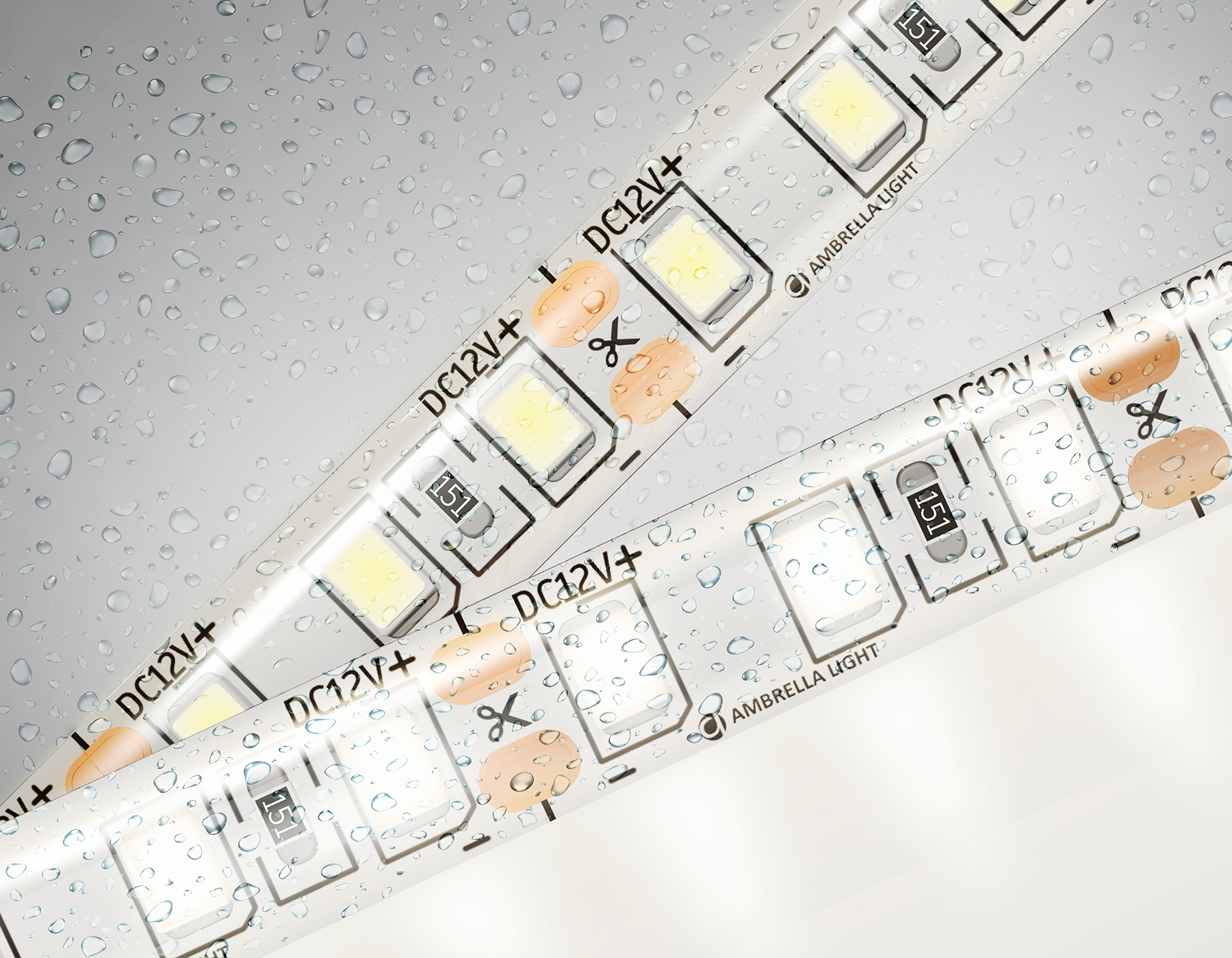 Светодиодная лента Ambrella light GS1202 2835 120Led/ 9.6W m/ 12V IP65 4500K/ 5000*8*2.27mm (2 конт.)