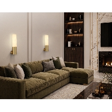 Настенный светильник Ambrella light LH53688 BS/WH латунь/белый 6W 3000K 85*60*300