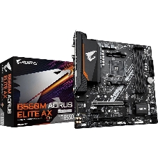 Материнская плата GIGABYTE B550M AORUS ELITE AX, AM4, AMD B550, 4xDDR4, 4xSATA, 2xM.2, 1xPCIe 4.0 x16, DVI-D, HDMI, 1x1Gb LAN, 3x3.5 мм, 7.1, microATX