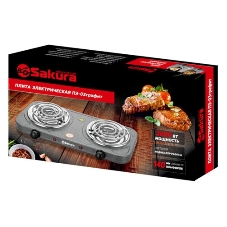 Плитка электрическая Sakura ПЭ-11Н 2500Вт 150/140мм 2конф/спир нерж.сталь