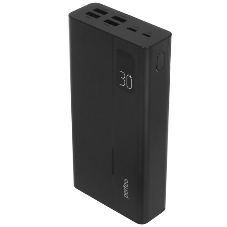 Портативный аккумулятор Perfeo Powerbank MOUNTAINS 30000 mAh/LED дисплей/PD + QC 3.0/Type-C/4 USB/Выход: 3A, max 22.5W White (PF_D0162)
