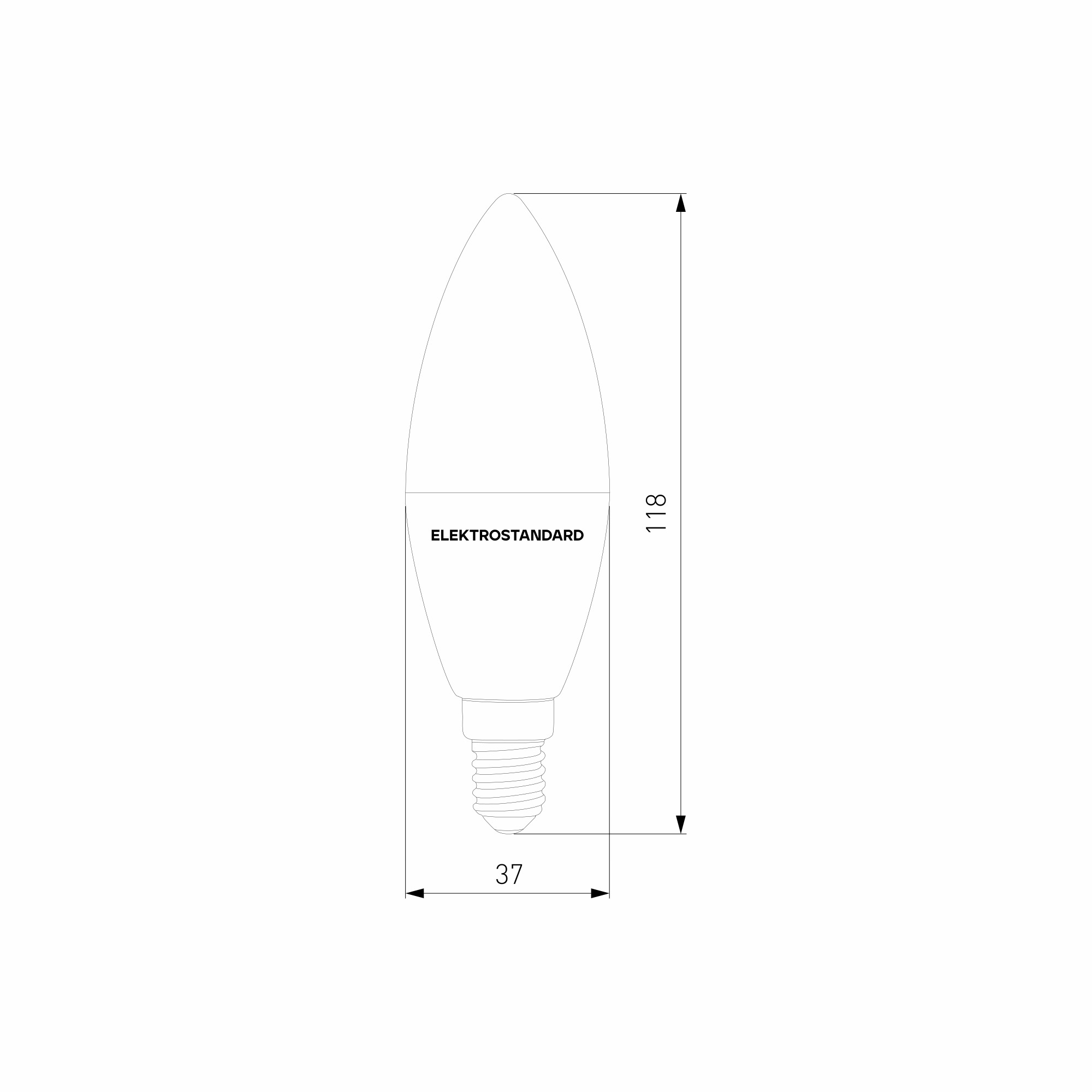 BLE2779 / Умная лампа Свеча  LED C37 Е14 7W 3300К-6500К CCT+DIM