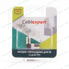 Переходник Cablexpert APL-FTVF-02, F (мама)/TV (мама), 90 градусов, блистер