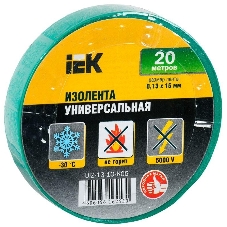 Изолента IEK UIZ-13-10-K06 0,13х15 мм зеленая 20 метров