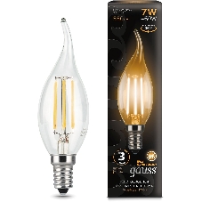Лампа светодиодная Filament Свеча на ветру E14 7Вт 2700К Gauss 104801107