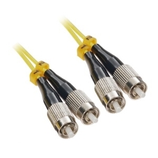 Патч-корд волоконно-оптический Hyperline FC-D2-9-FC/UR-FC/UR-H-1M-LSZH-YL(шнур) SM 9/125 (OS2), FC/UPC-FC/UPC, 2.0 мм, duplex, LSZH, 1 м